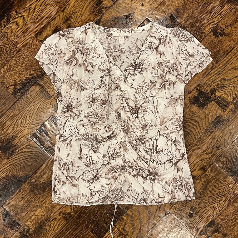 Banana Republic Floral Silk Blouse